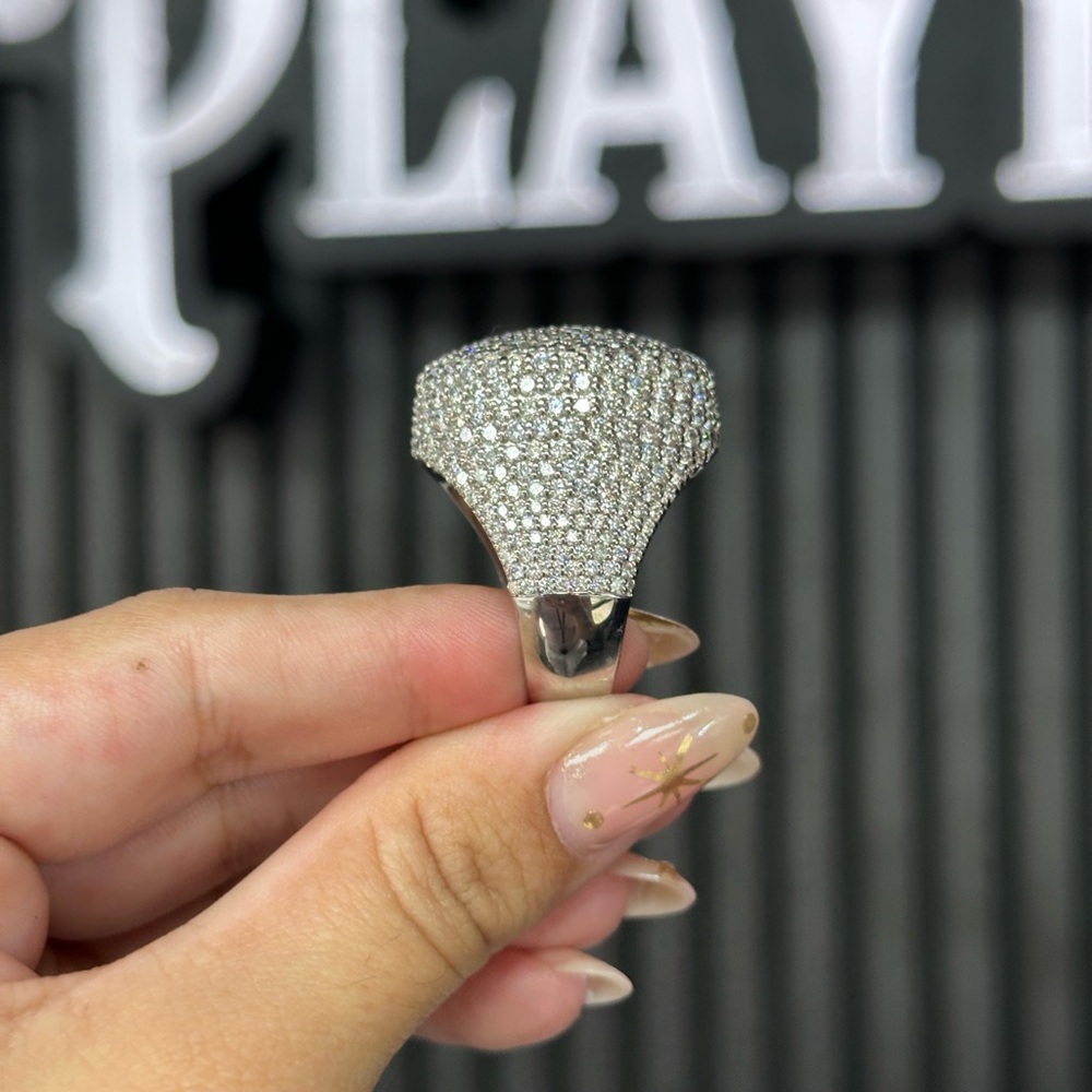 White Gold Diamond-Encrusted Ring